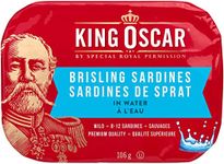 King Oscar, Wild-caught Brisling Sardines in Water, 106.00 g (Pack of 12)