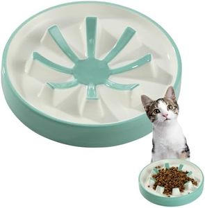 Navaris Ciotola Anti Ingozzamento Cane Gatto - Ciotole per Cani Piccoli Grandi Gatti - Slow Feeder Ceramica - Adatta a Lavastoviglie e Microonde - Accessori Animali - 20x20x3,5 cm