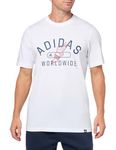 adidas Mens Collegiate Short Sleeve T-Shirt, White, Large