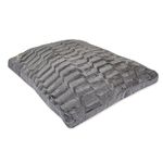 AmigoZone Large & Extra Large Fur Dog Bed Cushion Washable Zipped Mattress (Large, Gray Texture)