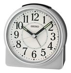 Seiko UK Limited - EU Alarm Clock, Silver & Black, Rund