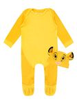 Disney Baby Boys Lion King Sleepsuit and Hat Set Simba Yellow 3-6 Months