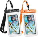 GLBSUNION Universal Waterproof Phone Case, 2-Pack IPX8 Waterproof Phone Lanyard Underwater Dry Bag for iPhone 15 14 13 12 11 Pro Plus, Galaxy S24/S23 Google Pixel, up to 7.5 Inch for Beach water games