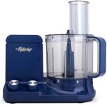 NutriChef Food Processor | 2 QT Capacity | Ultra-Quiet Multipurpose Motor | Includes 6 Attachment Blades | Silicone Base for Secure Grip | 12-Cup Capacity | Pre-Set Speeds for Easy Use (Blue)