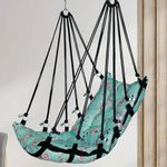 JULJULIA Hammock Swing Hanging Chair Uyyala Jula For Adult Kids Indoor Outdoor Balcony Sturdy Cotton Weave Max 200 Kgs - Flower - Dn-23, Multicolor