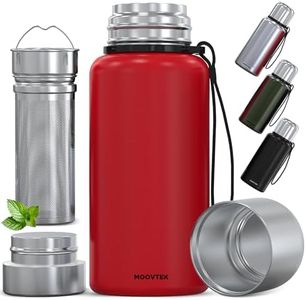 Thermos tè con infusore e tazza a doppia parete in acciaio inox 304 – Bottiglia termica 600ml con filtro extra lungo ideale per tè, caffè e acqua