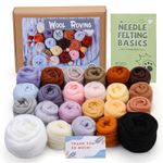 luokefe Wool Roving, 23 Colors Felting Wool Roving Bulk for Needle Felting, Needle Felting Supplies Kit with Instructions for Beginners, Felting Wool for DIY Handcrafts Decoration