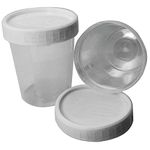 50 x 120mL Urine Sample Test Collection Cup/Pot/Bottle - with Screw on Lid