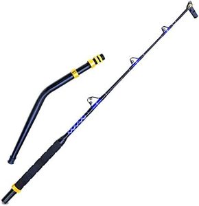 Topline Tackle 2-Pieces Deep Sea Fishing Rods, Fishing Pole with 3+1 Roller GuidesTrolling Fishing Rod for Salt Water