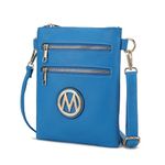 Mia K. Farrow Women's Crossbody Bag Multi Zipper One Size Royel Blue