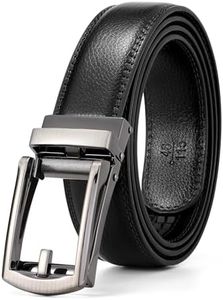 WERFORU Leather Ratchet Dress Belt for Men Perfect Fit Waist Size Up to 50 Inches with Automatic Buckle