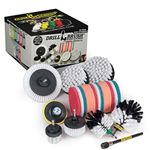 Drill Brush Power Scrubber by Useful Products - Carpet Cleaner - Car Cleaning Kit - Car Wash Kit - Glass Cleaner - Glass Cooktop Cleaner - Upholstery Cleaner - Upholstery Brush - Pet Hair Remover
