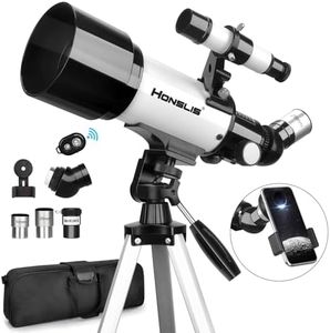 Telescope for Kids,Telescopes for Adults Astronomy Telescope for Astronomy Beginners,70mm Aperture 500mm AZ Mount Fully Multi Coated Optics with Carrying Bag, Wireless Remote,Tripod Phone Adapter