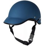 OTO2EYE Open Face Cap/Half Cap with Strap All Purpose Size M (Blue)