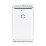 PureMate 20L/Day Portable & Compact Dehumidifier with 6.5 Litre Tank Capacity, Digital Display, Continuous Drainage, Laundry Drying and 24Hr Timer Function