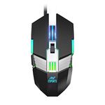 Ant Esports USB GM90 Wired Gaming Mouse with RGB, 6 Programmable Buttons, up to 3600 DPI Adjustable, Optical Gamer Gaming Mice with Multicolour LED Lights - Black