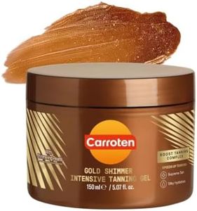 Carroten Gold Shimmer Intensive Tanning Gel | Browning Tan Accelerator | Non-Greasy, Water-Resistant with Carrot and Coconut Oil | Vitamin A & E For Moisture & Hydration | Made in Greece | 5 Fl Oz