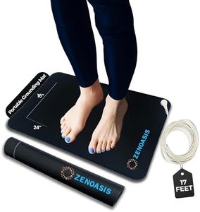 Grounding Mat 24"x16" Conductive Carbon Used for Pain Relief, Improved Sleep and Wellness with 17-Foot Cord - Non-Slip Earthing Mat for Home, Office, and Gym by ZenOasis