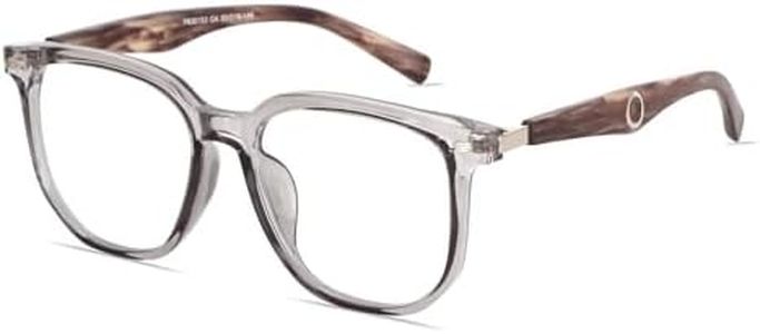 Auralice Grey Wooden Square Blue Light Glasses for Women and Men, Thick Wood Frame, Designer Reading Blocker Eyewear for Gaming Bloomveil
