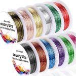 Beadsz Jewelry Wire Craft Wire 25 Meter X 10 Roll Metal Beading Wire for Jewelry Making Wire for Bracelet Necklaces Earring Jewelry Making Supplies (5MM (Multicolored))