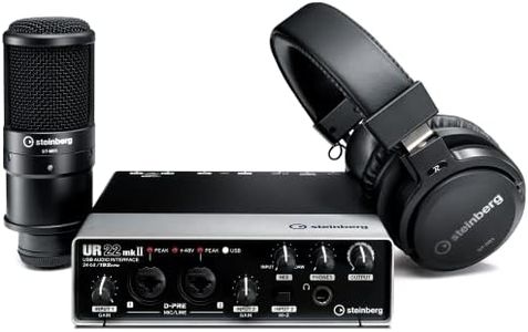 Steinberg UR22mkII Recording Pack Elements Edition - UR22mkII USB 2.0 Audio Interface, ST-M01 Condenser Microphone and ST-H01 Monitor Headphones, Recording Accessories (Includes Cubase Elements and
