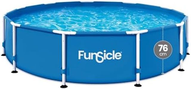 Funsicle 12ft x 30in Above Ground Activity Pool, Outdoor Round Swimming Pool Ideal for up to 6 people, Family Pool Includes Repair Patch, 3.66m x 76cm - Blue