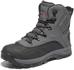 NORTIV 8 Men's Insulated Waterproof Construction Hiking Winter Snow Boots 180411 GREY Size 9