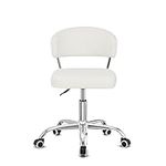 Office chair for Home,Swivel Desk Chair for Bedroom Adjustable Height Home Office Chair without Arms Computer Desk Chair for Kids/Adults,Home/Office Furniture (White)