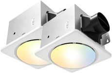 NOVELUX Bathroom Exhaust Fan with Light, HVI&UL Certified 120 CFM 1200LM 9.4"×9.4" Ceiling Mount Shower Ventilation Exhaust with Light, 1.2 Sones,Bathroom Fan LED Light 2700K/4000K/6500K 2-pack