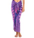 SHU-SHI - Beach Sarong - for Women - Bikini/Swimsuit Wrap & Clip - Mandala Peacock - One Size - Blue/Pink