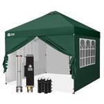 CROWN SHADES Pop Up Gazebo with 4 Sides, 3m x 3m Waterproof Pop Up Tent, CenterLok One Push Instant Garden Shelter, Heavy Duty Gazebo with Carry Bag, Bonus 8 Stakes and 4 Ropes