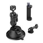 SMALLRIG Double-Layer Suction Cup Mount for Action Camera, Car Mount w Holder for GoPro for DJI Osmo, Dual Ball Head 360° Rotation for Car Windshield Window, SC-1K - 4275