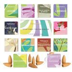 Folkulture Backflow Incense Cones for Waterfall, Set of 12 Waterfall Incense Cones Scented - Rose & Geranium Jasmine Lavender Nag Champa Sandalwood Patchouli Frankinsence inscents-Cones (Good Vibes)