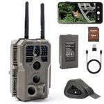 GardePro E8 2.0 Pro 4K Wildlife Camera WiFi Bluetooth, with 7800mAh Rechargeable Battery and 64GB SD Card, WiFi range 165 ft, 64MP Trail Camera, Wildlife Camera with Night Vision Motion-Activated