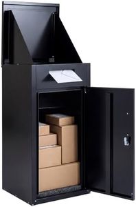 Goplus Package Delivery Boexes for Outside, 18" x 17.5" x 34" Galvanized Steel Parcel Drop Boxes with Lock, Anti-Theft Design, Package Mailbox for Home, Office, Yard, Curbside (18" x 17.5" x 34")