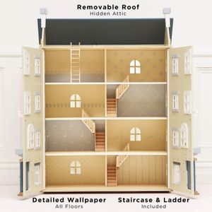 Le Toy Van Palace Wooden Dollhouse – Large Classic Playhouse