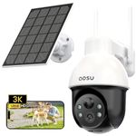 AOSU 3K Security Camera Outdoor Wireless, 5MP WiFi Solar Outdoor Camera for Home Security Surveillance, Panoramic PTZ, Auto Tracking, AI Motion Detection Alerts, Colour Night Vision, 2-Way Talk