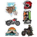 WANDERLOOMS Theme Styling Doodle DIY Vinyl Born to Ride Stickers Combo for Laptop Skateboard Toys Car Bikes Phones Guitar Luggage Snowboard Refrigerator (Pack of 6 Multicolor)