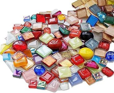 500g/1.1 Pounds Glass Mosaic Tiles, Irregular Crystal Mosaic Tiles for Crafts Bulk and Tiny Stepping Stone kit, Transparent Stained Glass Sheets for Handmade DIY Art Crafts and Home Decoration,Mix