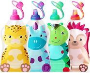 ChooMee SoftSip Baby Pouch Tops + SnakPack Reusable Food Pouches | Prevent Spills and Protect Child Mouth, Fill with Baby Food, applesauce and Other purees | 4 pk 5 oz + 4 SoftSip Swirl Colors