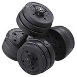 Yaheetech 2x10kg Hand Dumbbells Set for Men and Women Home Fitness Lifting Training Adjustable Free Weights