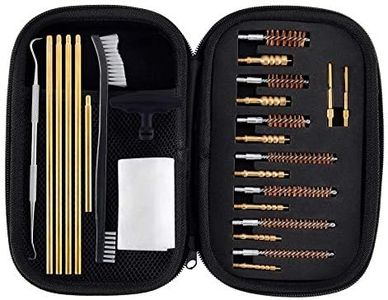 Rifle & Handgun Cleaning Kit .22.30.243.280.40.45.357/9mm/.380 Multi-Caliber Bore Brushes Brass Jags by BOOSTEADY