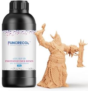 FUNCRECOL 3D Printer Resin, Upgraded Standard Photopolymer Resin for LCD/DLP/MSLA Resin 3D Printer High Precision Fast UV-Curing 3D Printing Resin 405nm 3D Resin 1KG Skin