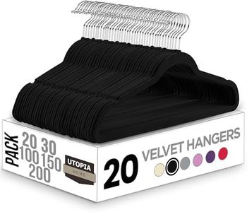 Utopia Home Velvet Hangers 20 Pack - Non-Slip Clothes Hangers - Black Hangers - Suit Hangers with 360 Degree Rotatable Hook - Heavy Duty Coat Hangers - Pants Hangers