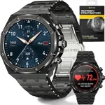 ALPHAGEAR Chief Smartwatch for Men, Premium Hex Bezel Metal Smart Watch, AI Voice Assistant, 14-Day Battery, AMOLED Display, Bluetooth Calling, Stainless Steel, Water Resistant, Dark Gray