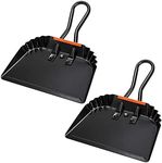 TOPZEA 2 Pack Black Metal Dustpan, 