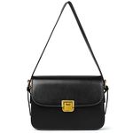 Women's Shoulder Bag Messenger Handbag Preppy Style Female Crossbody Bag Retro Envelope Purse Designer Briefcase, Black