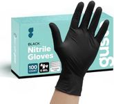 Comfy Package Black Nitrile HEAVY DUTY 6 Mil. Chemical Resistance, Latex & Powder Free, Textured Fingertips Disposable Gloves