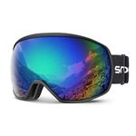 Snowledge Ski Snow Goggles for Men Women Adult,OTG Snowboard Goggles of Dual Lens with Anti Fog for UV Protection for Girls