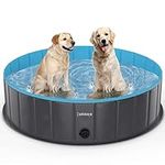 lunaoo Foldable Dog Pool Dog Paddling Pool - Portable Kiddie Pool for Kids, PVC Bathing Tub, Outdoor Swimming Pool for Large Small Dogs